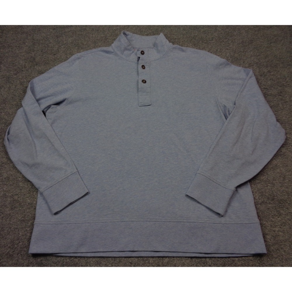 B Draddy Shirt Mens L Blue Polo Golf Stretch Performance Long Sleeve Logo